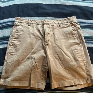 Everlane Tan Flat Front Shorts Classic Cotton Twill